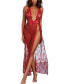 Women's Lace Halter Lingerie Gown with Scalloped-Edge Trim