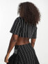 Фото #3 товара Tommy Jeans co-ord pinstripe crop t-shirt in black