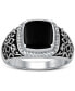 ფოტო #1 პროდუქტის Men's Onyx & Diamond (1/10 ct. t.w.) Ring in Sterling Silver