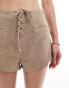 Reclaimed Vintage limited edition festival western hotpants in suede