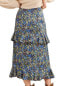 Фото #2 товара Юбка с воланами миди Boden сатиновая, женская, размер 6 США / 10 Великобритания