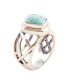 ფოტო #1 პროდუქტის Marvelous Bronze and Genuine Turquoise Band Ring