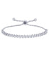 ფოტო #1 პროდუქტის Diamond Accent S Link Adjustable Bolo Bracelet in Silver Plate