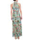 Фото #2 товара Women's Floral-Print Halter Maxi Dress