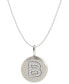 ფოტო #1 პროდუქტის 14k White Gold Necklace, Diamond Accent Letter B Disk Pendant