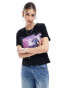 Фото #3 товара Monki short sleeve t-shirt in black with wild horse front print