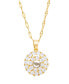 Фото #2 товара Macy's simulated Gemstone and Cubic Zirconia Spinner Pendant 18" Birthstone Necklace in 14K Gold Plate