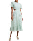 ფოტო #1 პროდუქტის Women's Esse Eyelet Cutout Puff-Sleeve Cotton Midi Dress
