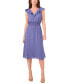 Women's V-Neck Smocked Ruffled Midi Dress