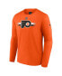 Фото #3 товара Men's Orange Philadelphia Flyers Authentic Pro Secondary Long Sleeve T-shirt
