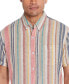 Фото #3 товара Men's Short Sleeve Stripe Linen Cotton Shirt
