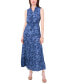 ფოტო #1 პროდუქტის Women's Tie-Neck Smocked-Waist Tiered Maxi Dress