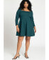 ფოტო #3 პროდუქტის Plus Size Square Neck Mini Dress