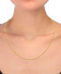 Фото #2 товара Italian Gold diamond Cut Oval Bead, 18" Chain Necklace (2-5/8mm) in 14k Gold, Made in Italy