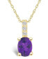 Фото #1 товара Macy's amethyst (1-1/5 Ct. T.W.) and Diamond Accent Pendant Necklace in 14K Yellow Gold