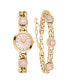 ფოტო #1 პროდუქტის Women's Quartz Gold-Tone Alloy Watch 22.55mm Gift Set