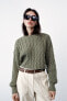 Фото #10 товара Укороченный свитер с узором «косы» ZARA