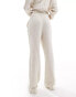 Фото #6 товара Mango linen look straight leg co-ord trousers in light beige