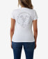 Women's Short Sleeve Crystal Buddha Slim V-neck T-shirt