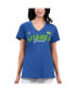 Фото #1 товара Women's Royal Distressed Daniel Suarez Key Move V-Neck T-shirt