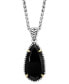 Фото #2 товара EFFY Collection eFFY® Onyx Elongated Teardrop 18" Pendant Necklace in Sterling Silver & 18k Gold