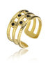 Elegant gold-plated ring with crystals London EWR23065G