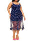 Plus Size Kaycee Slip Floral Blue, 1X - фото #1