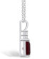 Garnet (2 Ct. T.W.) and Diamond (1/10 Ct. T.W.) Pendant Necklace in 14K White Gold