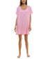 ფოტო #1 პროდუქტის Women's Short-Sleeve Henley Sleepshirt