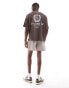 ASOS DESIGN oversized t-shirt with back print in brown