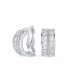 ფოტო #1 პროდუქტის Art Deco Style Bridal Statement AAA CZ Half Hoop Baguette Earrings For Women Wedding Prom Holiday Formal Party Clip On