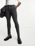 Фото #1 товара ASOS DESIGN super skinny wool mix suit trousers in herringbone in charcoal