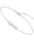 ფოტო #7 პროდუქტის Diamond Three Stone Honeycomb Chain Bracelet (5/8 ct. t.w.) in 14k White Gold