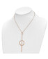 ფოტო #2 პროდუქტის Rose IP-plated Circle Dangle 16.5 inch Cable Chain Necklace