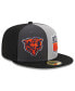 Фото #1 товара Men's Gray, Black Chicago Bears 2023 Sideline 59FIFTY Fitted Hat