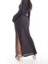 Фото #3 товара Vero Moda Petite textured jersey maxi skirt co-ord in asphalt grey