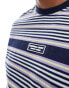 Marshall Artist stripe short sleeve t-shire in navy