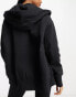 Фото #4 товара Nike mini swoosh oversized full zip hoodie in black and sail