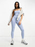 Фото #1 товара ASOS DESIGN strappy soft touch unitard jumpsuit in chambray blue