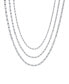 ფოტო #4 პროდუქტის Triple Strand Diamond Cut Chain Necklace