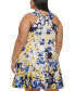 Фото #1 товара Plus Size Printed V-Neck Scuba Crepe Dress