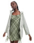 Фото #4 товара Brave Soul rubberised rain coat in light sage green