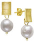 ფოტო #1 პროდუქტის Cultured Freshwater Baroque Pearl (9-10mm) Drop Earrings in 14k Gold-Plated Sterling Silver