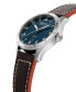 ფოტო #2 პროდუქტის Men's Swiss Automatic Startimer Black Leather Strap Watch 41mm