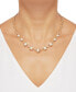 Фото #2 товара Macy's cultured Freshwater Pearl (8-8-1/2mm) & White Topaz (1/2 ct. t.w.) 18" Statement Necklace in 14k Yellow Gold-Plated Sterling Silver