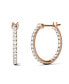 ფოტო #3 პროდუქტის Moissanite Hoop Earrings 3/8 ct. t.w. Diamond Equivalent in 14k White Gold or Rose Gold