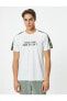 Фото #3 товара Футболка мужская Koton с футболкой с надписью на спортивной облегающей мужской футболке с деталями камуфляжа.