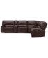 Фото #4 товара Binardo 136" 6 Pc. Zero Gravity Leather Sectional with 3 Power Recliners and 1 Console, Created for Macy's