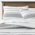 Фото #1 товара King Cotton Woven Stripe Comforter & Sham Set White/Navy - Threshold