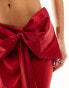 Kaiia oversized bow sash mini skirt co-ord in red